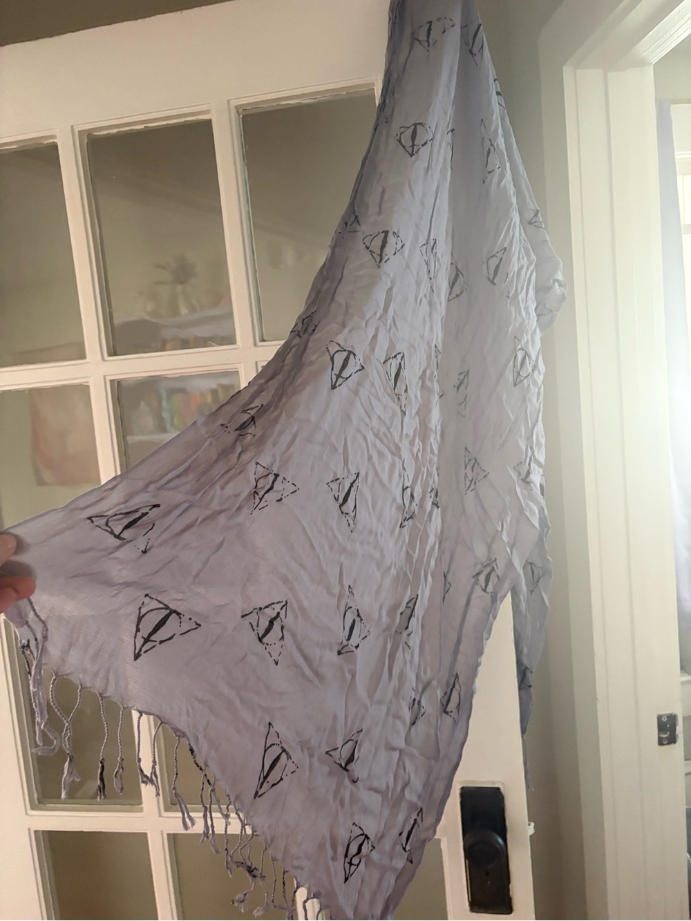 Gray Deathly Hallows sheer scarf